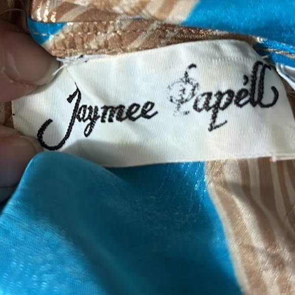 Vintage Jaymee Papell tie front puff sleeve button down blouse secretary top - Picture 5 of 8